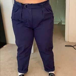 Blue high waster chinos